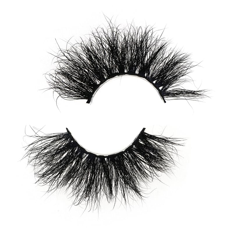 Generic SJ LASHES 25mm Dramatic 3D Mink Lashes in Black (3DLM18)